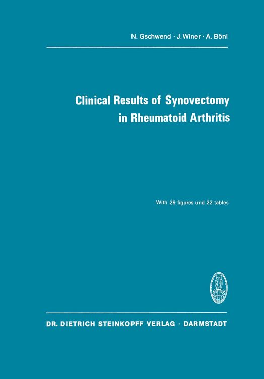 Produktbild: Clinical Results of Synovectomy in Rheumatoid Arthritis