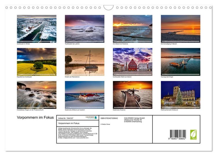 Produktbild: Vorpommern im Fokus (Wandkalender 2026 DIN A3 quer), CALVENDO Monatskalender