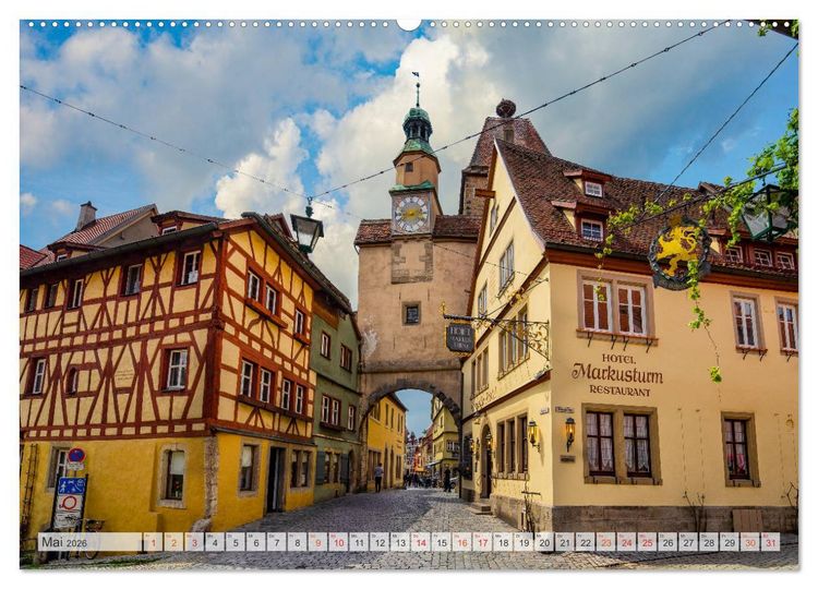 Produktbild: Rothenburg ob der Tauber Impressionen (Wandkalender 2026 DIN A2 quer), CALVENDO Monatskalender