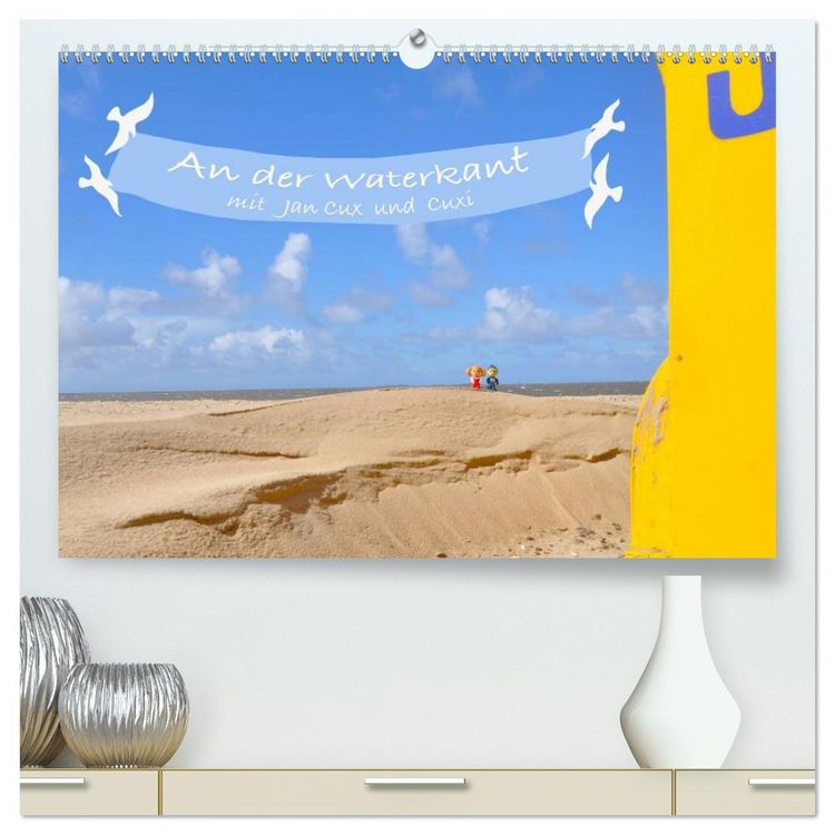 Produktbild: An der Waterkant mit Jan Cux und Cuxi (hochwertiger Premium Wandkalender 2026 DIN A2 quer), Kunstdruck in Hochglanz