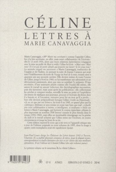Produktbild: Lettres &agrave; Marie Canavaggia: 1936-1960