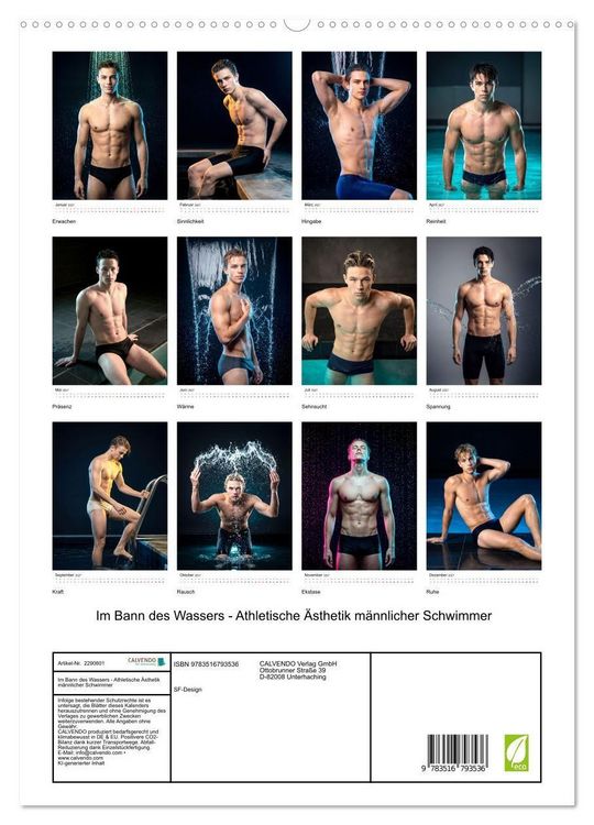 Produktbild: Im Bann des Wassers - Athletische &Auml;sthetik m&auml;nnlicher Schwimmer (hochwertiger Premium Wandkalender 2027 DIN A2 hoch), Kunstdruck in Hochglanz