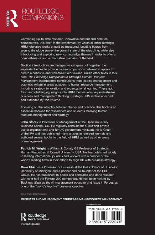 Produktbild: The Routledge Companion to Strategic Human Resource Management