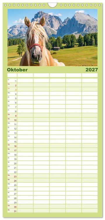 Produktbild: Familienplaner 2027 - Naturwunder Berge mit 5 Spalten (Wandkalender, 21 x 45 cm) CALVENDO