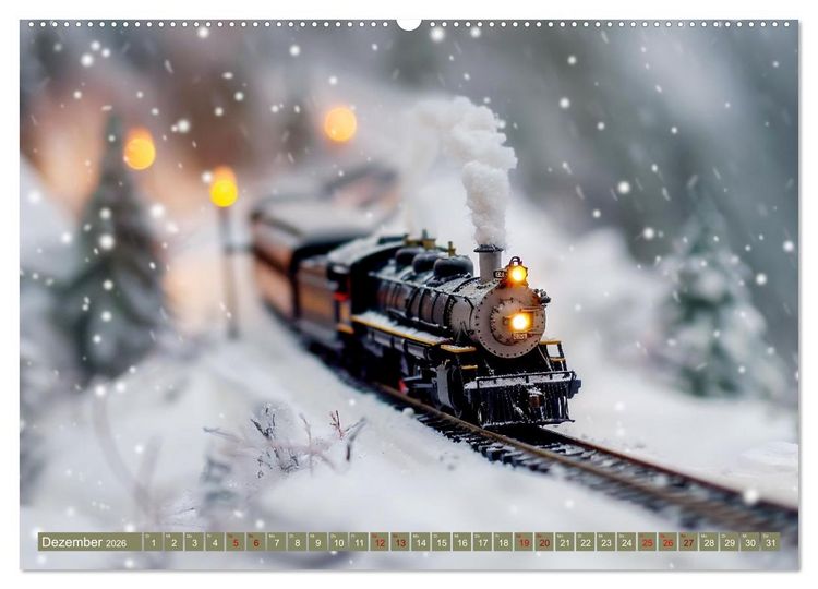 Produktbild: Miniaturwelt Eisenbahn - Zug um Zug ins Abenteuer (hochwertiger Premium Wandkalender 2026 DIN A2 quer), Kunstdruck in Hochglanz