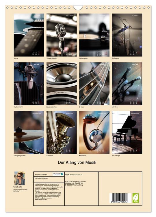 Produktbild: Der Klang von Musik (Wandkalender 2026 DIN A3 hoch), CALVENDO Monatskalender