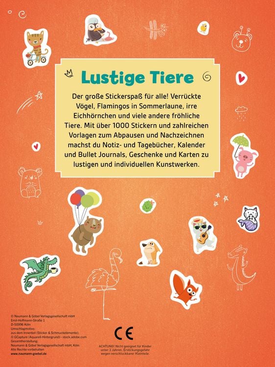 Produktbild: Stickerbuch Lustige Tiere I &Uuml;ber 1000 Sticker