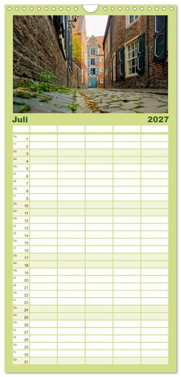Produktbild: Familienplaner 2027 - Ein Blick auf Leer (Ostfriesland) mit 5 Spalten (Wandkalender, 21 x 45 cm) CALVENDO
