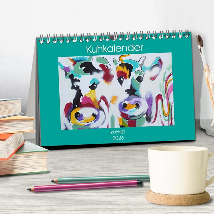 Produktbild: Kuhkalender (Tischkalender 2026 DIN A5 quer), CALVENDO Monatskalender