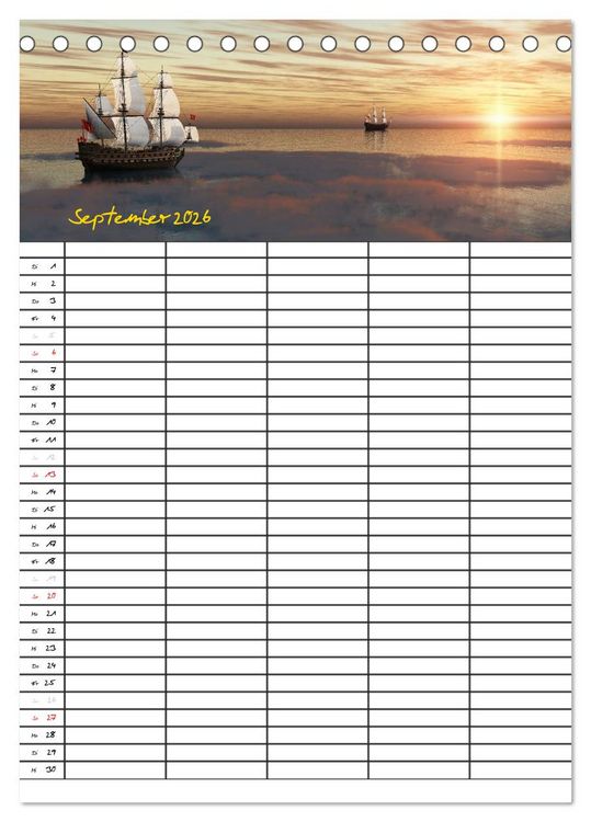 Produktbild: Familienplaner mit sch&ouml;nen Landschaftsbildern (Tischkalender 2026 DIN A5 hoch), CALVENDO Monatskalender