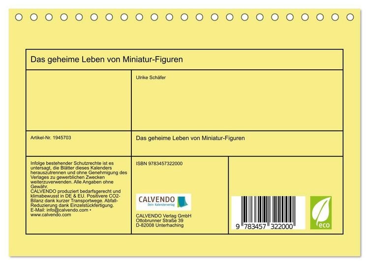 Produktbild: Das geheime Leben von Miniatur-Figuren (Tischkalender 2026 DIN A5 quer), CALVENDO Monatskalender