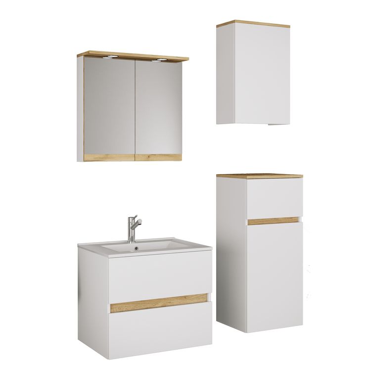 Produktbild: 5 tlg. Badm&ouml;bel-Set mit Waschbecken Cosila-I 61 cm