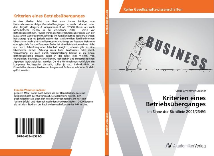 Produktbild: Kriterien eines Betriebs&uuml;berganges