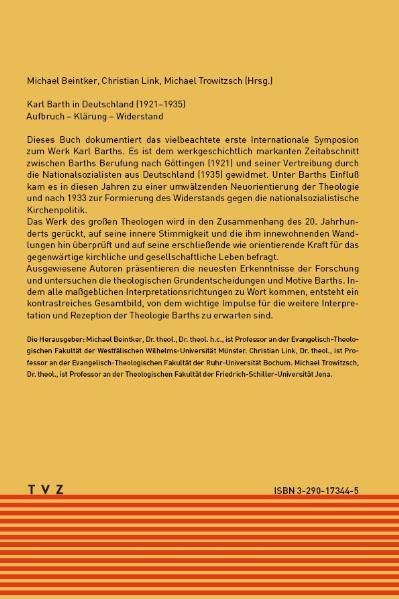 Produktbild: Karl Barth in Deutschland (1921&ndash;1935)