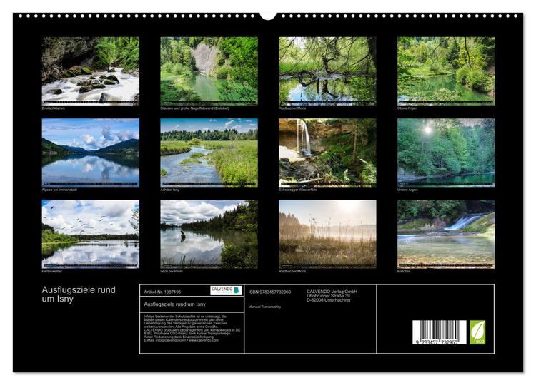 Produktbild: Ausflugsziele rund um Isny (hochwertiger Premium Wandkalender 2026 DIN A2 quer), Kunstdruck in Hochglanz