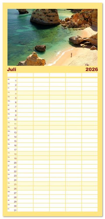 Produktbild: Familienplaner 2026 - Portugal mit 5 Spalten (Wandkalender, 21 x 45 cm) CALVENDO
