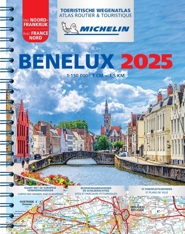Produktbild: Michelin Straßenatlas Benelux mit Spiralbindung