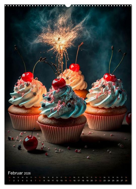 Produktbild: Desserts - S&uuml;&szlig;e K&ouml;stlichkeiten zum Dahinschmelzen (hochwertiger Premium Wandkalender 2026 DIN A2 hoch), Kunstdruck in Hochglanz