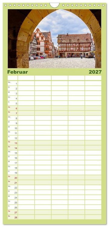 Produktbild: Familienplaner 2027 - Ein Blick auf Alsfeld mit 5 Spalten (Wandkalender, 21 x 45 cm) CALVENDO