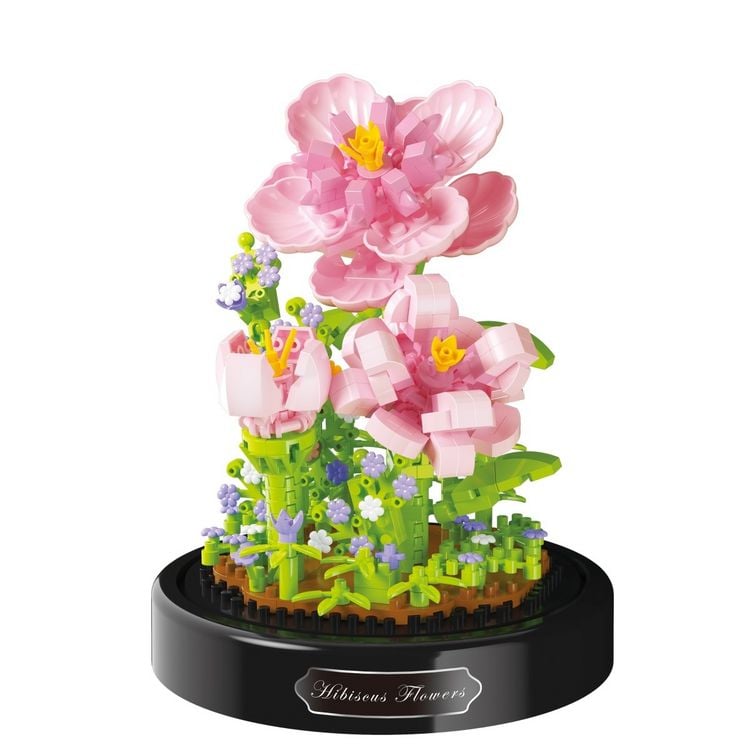 Produktbild: BALODY Blumen: Hibiskus/Hibiscus, DIY Bausatz aus Miniblocks, 543 Klemmbausteine