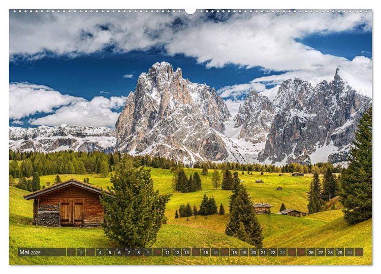 Produktbild: Dolomiten - Traumhafte Berglandschaften (hochwertiger Premium Wandkalender 2026 DIN A2 quer), Kunstdruck in Hochglanz