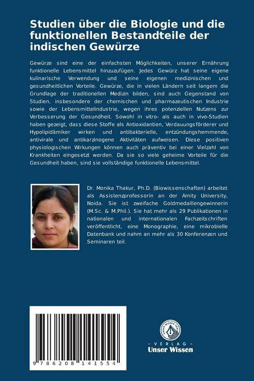 Produktbild: Studien &uuml;ber die Biologie und die funktionellen Bestandteile der indischen Gew&uuml;rze