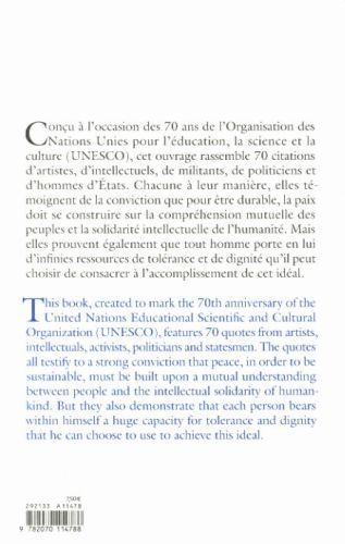 Produktbild: 70 citations pour la paix: c&eacute;l&eacute;brations 70e anniversaire de l'Unescco
