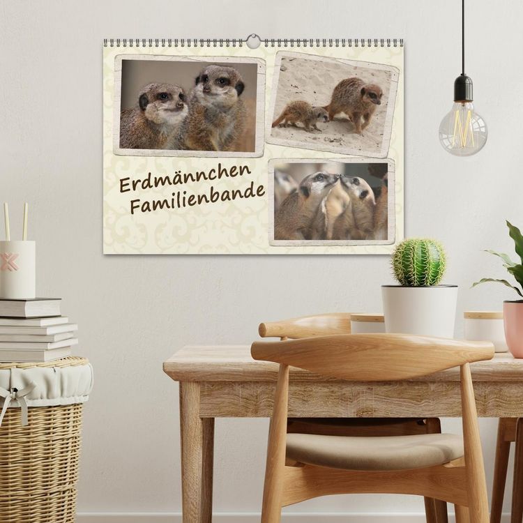 Produktbild: Erdm&auml;nnchen Familienbande (Wandkalender 2026 DIN A3 quer), CALVENDO Monatskalender