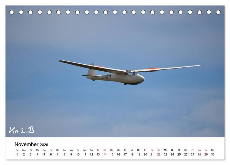 Produktbild: Flugzeuge auf der Wasserkuppe 2026 (Tischkalender 2026 DIN A5 quer), CALVENDO Monatskalender