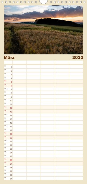 Produktbild: Familienplaner Goldene Stunde - Landschaftsbilder der Schweiz (Wandkalender 2022 , 21 cm x 45 cm, hoch)