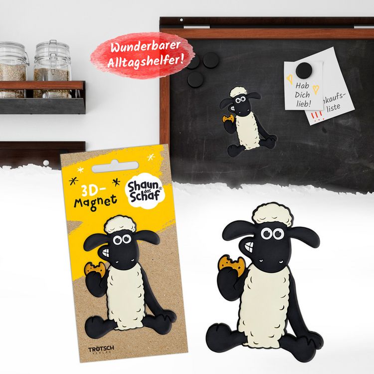Produktbild: Tr&ouml;tsch Shaun das Schaf 3D-Magnet sitzend