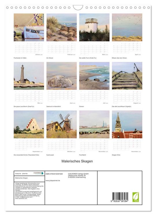 Produktbild: Malerisches Skagen (Wandkalender 2026 DIN A3 hoch), CALVENDO Monatskalender