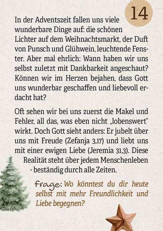 Produktbild: 24 Herzenswege zur Krippe mit Psalm 139 - Mini-Adventskalender