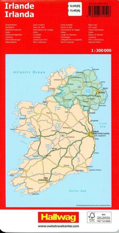 Produktbild: Hallwag Strassenkarte Irland 1:300.000