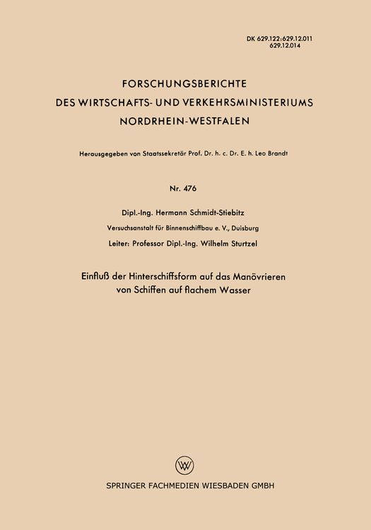 Produktbild: Einfluß der Hinterschiffsform auf das Manövrieren von Schiffen auf flachem Wasser