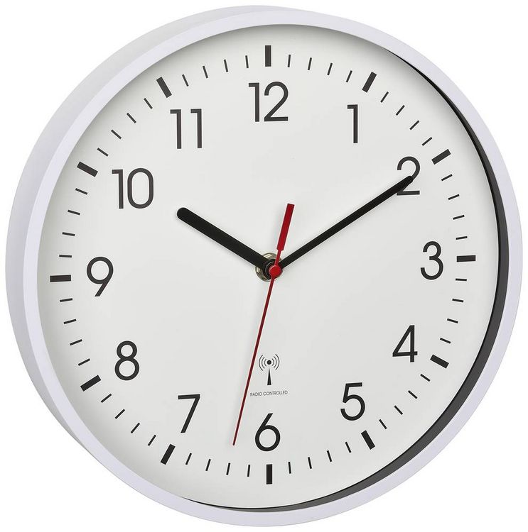 Produktbild: TFA Dostmann 60.3550.02 Funk Wanduhr 24.5cm x 42mm Wei&szlig;