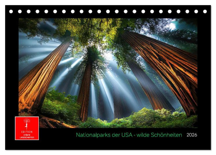 Produktbild: Nationalparks der USA - wilde Sch&ouml;nheiten (Tischkalender 2026 DIN A5 quer), CALVENDO Monatskalender