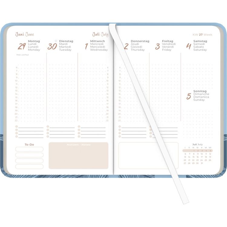 Produktbild: Lady Journal Deluxe Sky 2026 - Taschen-Kalender A6 (10,7x15,2 cm) - Tucson Einband - mit Motivprägung - Weekly - 192 Seiten - Alpha Edition