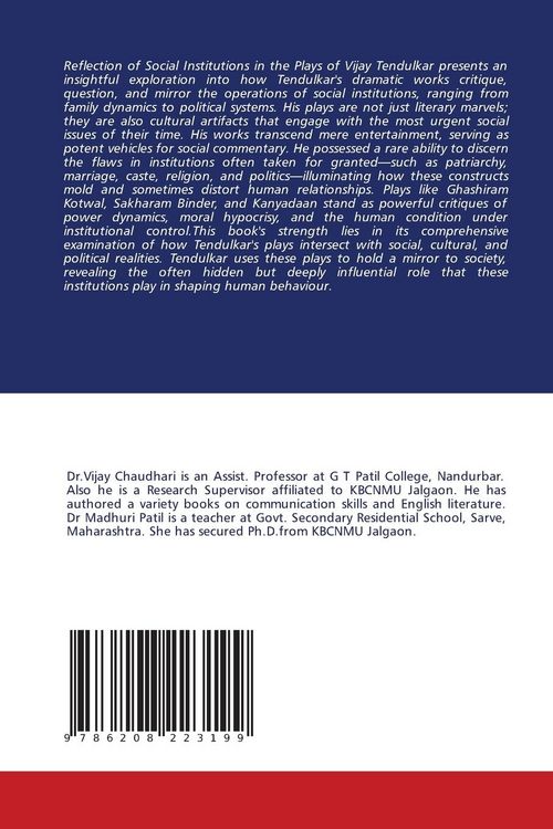 Produktbild: Reflection of Social Institutions in the Plays of Vijay Tendulkar