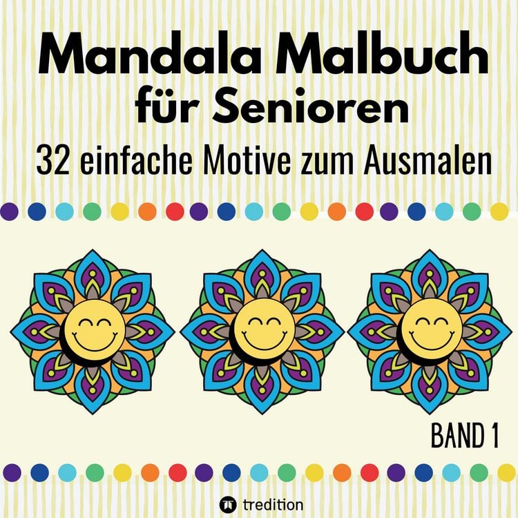 Produktbild: Mandala Malbuch f&uuml;r Senioren 32 einfache Motive zum Ausmalen F&ouml;rdert Entspannung, Feinmotorik und Gehirntraining Erwachsene, Demenzpatienten Weihnacht