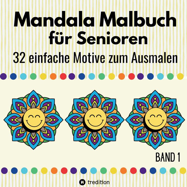 Produktbild: Mandala Malbuch f&uuml;r Senioren 32 einfache Motive zum Ausmalen F&ouml;rdert Entspannung, Feinmotorik und Gehirntraining Erwachsene, Demenzpatienten Weihnachten Weihnachtsgeschenk Advent Nikolaus Mitbringsel