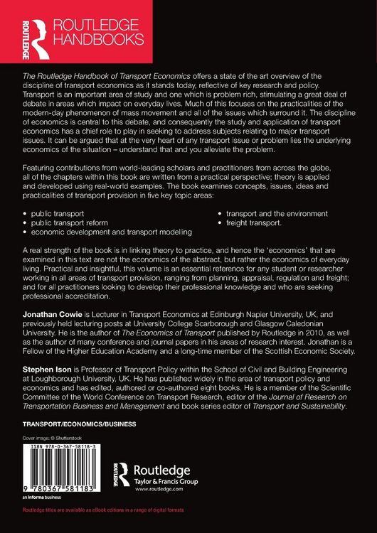 Produktbild: The Routledge Handbook of Transport Economics