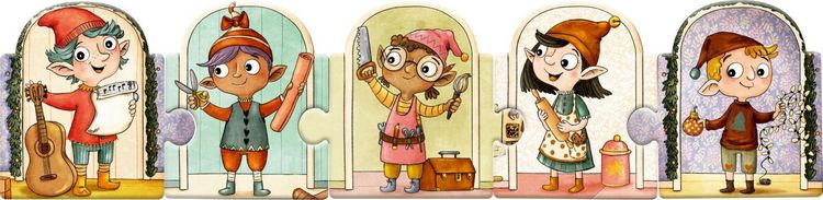 Produktbild: Mein Mitmach-Puzzle-Buch: 5 Wichtel feiern Weihnachten
