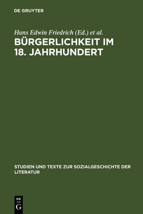 Produktbild: B&uuml;rgerlichkeit im 18. Jahrhundert