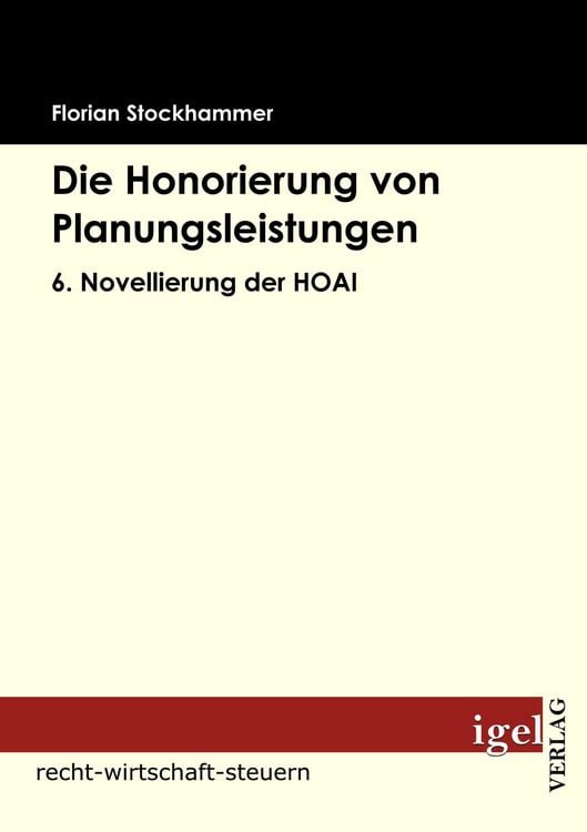 Produktbild: Die Honorierung von Planungsleistungen
