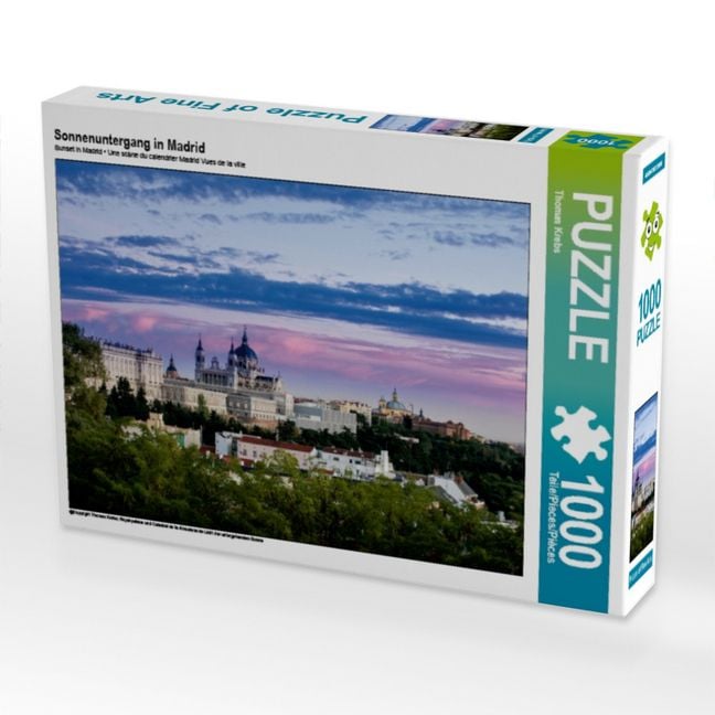 Produktbild: CALVENDO Puzzle Sonnenuntergang in Madrid | 1000 Teile Lege-Gr&ouml;&szlig;e 64x48cm Foto-Puzzle f&uuml;r gl&uuml;ckliche Stunden