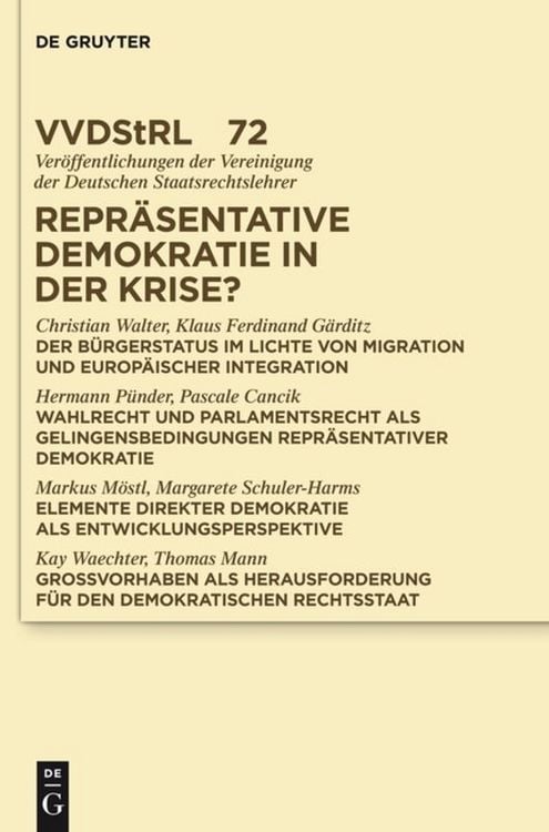 Produktbild: Repr&auml;sentative Demokratie in der Krise?