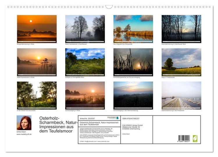 Produktbild: Osterholz-Scharmbeck, Natur-Impressionen aus dem Teufelsmoor (Wandkalender 2026 DIN A2 quer), CALVENDO Monatskalender