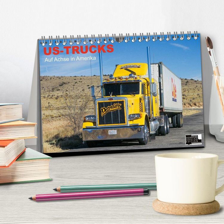 Produktbild: US-Trucks - Auf Achse in Amerika (Tischkalender 2026 DIN A5 quer), CALVENDO Monatskalender