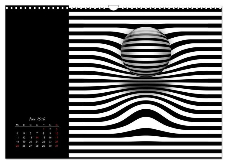 Produktbild: Optische Kunst im Quadrat (Wandkalender 2026 DIN A3 quer), CALVENDO Monatskalender